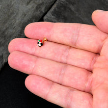 Load image into Gallery viewer, 16G 5/16 Gold Tone Holly Hat Penguin Holiday Labret Monroe Tragus
