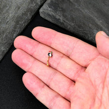 Load image into Gallery viewer, 16G 5/16 Gold Tone Holly Hat Penguin Holiday Curved Eyebrow Ring