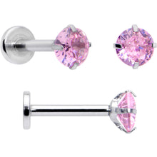 Load image into Gallery viewer, 16G 5/16 3/8 Pink Gem Faux Opal Labret Monroe Tragus Set of 4