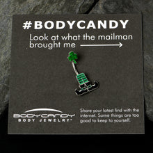 Load image into Gallery viewer, Leprechaun Legs Shamrock St Patricks Double Mount Belly Ring
