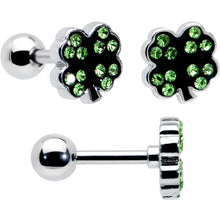Load image into Gallery viewer, 16G 1/4 Green Gem Shamrock Pot of Gold Cartilage Earring Curation Set of 3