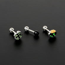 Load image into Gallery viewer, 16G 1/4 Green Gem Shamrock Pot of Gold Cartilage Earring Curation Set of 3