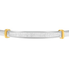 Load image into Gallery viewer, 14K Two-Toned Gold Princess Cut Diamond Fashion Bangle (1 cttw, H-I Color, SI1-SI2 Clarity)