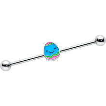 Load image into Gallery viewer, 14G Blue Celebration Easter Egg Industrial Barbell 38mm