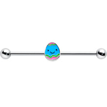 Load image into Gallery viewer, 14G Blue Celebration Easter Egg Industrial Barbell 38mm