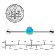 Load image into Gallery viewer, 14G Blue Celebration Easter Egg Industrial Barbell 38mm