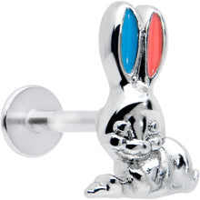 Load image into Gallery viewer, 16G 5/16 Easter Bunny Red Blue Ears Labret Monroe Tragus