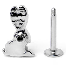 Load image into Gallery viewer, 16G 5/16 Easter Bunny Red Blue Ears Labret Monroe Tragus