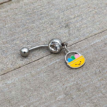 Load image into Gallery viewer, Clear Gem Celebration Easter Basket Dangle Belly Ring