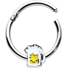 Load image into Gallery viewer, 16G 3/8 Sweet Happy Beer St Patricks Hinged Segment Ring