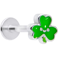 Load image into Gallery viewer, 16G 5/16 Sweet Happy Shamrock St Patricks Labret Monroe Tragus