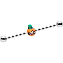 Load image into Gallery viewer, 14G Sweet Happy Leprechaun St Patricks Industrial Barbell 38mm