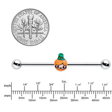 Load image into Gallery viewer, 14G Sweet Happy Leprechaun St Patricks Industrial Barbell 38mm