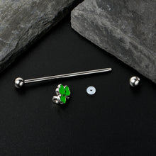 Load image into Gallery viewer, 14G Sweet Happy Shamrock St Patricks Industrial Barbell 38mm