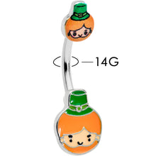 Load image into Gallery viewer, Sweet Happy Leprechaun St Patricks Day Double Mount Belly Ring