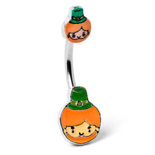 Load image into Gallery viewer, Sweet Happy Leprechaun St Patricks Day Double Mount Belly Ring