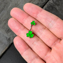 Load image into Gallery viewer, Sweet Happy Shamrocks St Patricks Day Double Mount Belly Ring