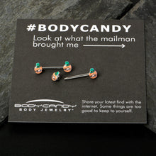 Load image into Gallery viewer, 14G 9/16 Sweet Happy Leprechaun St Patricks Day Nipple Ring Set
