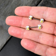 Load image into Gallery viewer, 14G 9/16 Sweet Happy Beer St Patricks Barbell Nipple Ring Set