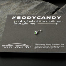 Load image into Gallery viewer, 20G 7mm Sweet Happy Green Beer St Patricks L Shape Nose Ring