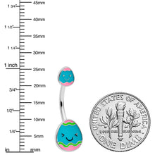 Load image into Gallery viewer, Blue Pink Celebration Easter Egg Double Mount Belly Ring