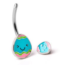 Load image into Gallery viewer, Blue Pink Celebration Easter Egg Double Mount Belly Ring