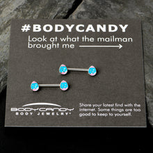 Load image into Gallery viewer, 14G 9/16 Blue Pink Celebration Easter Egg Barbell Nipple Ring Set