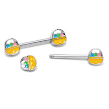 Load image into Gallery viewer, 14G 9/16 Celebration Easter Basket Barbell Nipple Ring Set