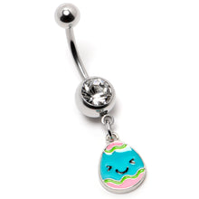 Load image into Gallery viewer, Clear Gem Celebration Easter Egg Dangle Belly Ring