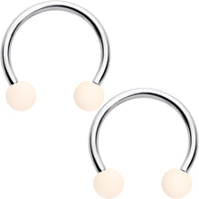 Load image into Gallery viewer, 16G 3/8 Matte Brown Peach Cream Horseshoe Circular Barbell Set of 6
