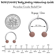 Load image into Gallery viewer, 16G 3/8 Matte Brown Peach Cream Horseshoe Circular Barbell Set of 6