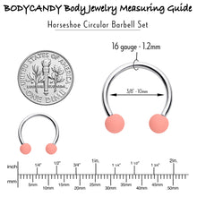 Load image into Gallery viewer, 16G 3/8 Matte Pinks Peach Horseshoe Circular Barbell Set of 6