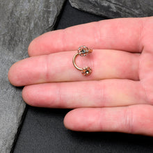 Load image into Gallery viewer, Vitrail Gem Rose Gold Tone Flower Spiral Twister Belly Ring