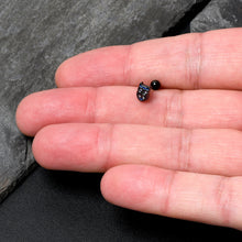 Load image into Gallery viewer, 16G 1/4 Purple Gem Black Opulent Owl Cartilage Tragus Earring