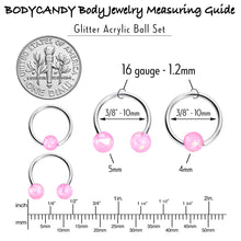 Load image into Gallery viewer, 16G 3/8 Pink Faux Opal Horseshoe BCR Captive Ring Set of 4