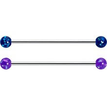 Load image into Gallery viewer, 14G Pink Blue Purple Faux Opal Pack Industrial Barbell Set of 4