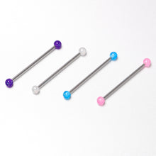 Load image into Gallery viewer, 14G Pink White Purple Faux Opal Pack Industrial Barbell Set of 4