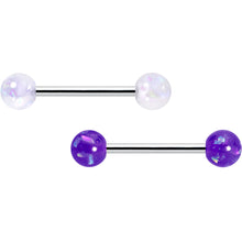 Load image into Gallery viewer, Pink Purple White Faux Opal Pack Tongue Ring Set of 4