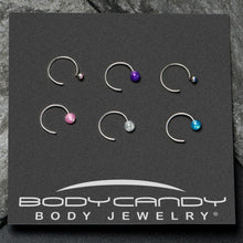 Load image into Gallery viewer, 20G 5/16 Nose Hoop Gem Faux Opal Pack Pretty Nose Ring Set of 6