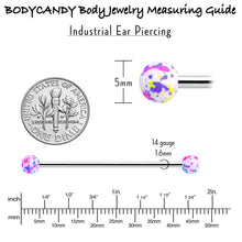 Load image into Gallery viewer, 14G Splatter Pink White Purple Industrial Barbell 38mm Set of 4