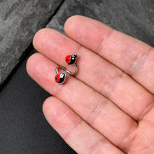 Load image into Gallery viewer, Clear Gem Ladybug Yin Yang Spiral Twister Belly Ring