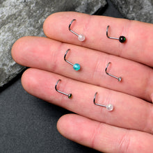 Load image into Gallery viewer, 20G Nose Screw Gem Faux Opal Pack Dynasty Nose Ring Set of 6