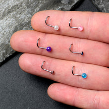 Load image into Gallery viewer, 20G Nose Screw Gem Faux Opal Pack Pretty Nose Ring Set of 6