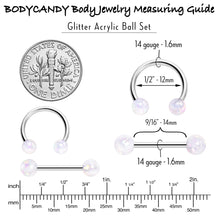 Load image into Gallery viewer, 14G 9/16 White Faux Opal Horseshoe Barbell Nipple Ring Set of 4