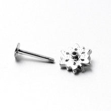 Load image into Gallery viewer, 16G 5/16 Aurora CZ Gem Snowflake Style Labret Monroe Tragus