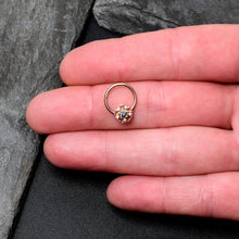 Load image into Gallery viewer, 16G 3/8 Vitrail Gem Rose Gold Hue Flower Hinged Segment Ring