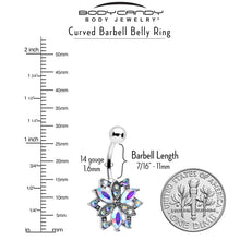 Load image into Gallery viewer, Aurora CZ Gem Snowflake Style Belly Ring