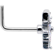 Load image into Gallery viewer, 20G 7mm Aurora CZ Gem Snowflake Style L Shape Nose Ring