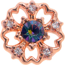 Load image into Gallery viewer, 16G 1/4 Vitrail Gem Rosy Hue Flower Cartilage Tragus Earring