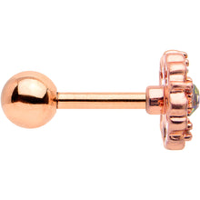 Load image into Gallery viewer, 16G 1/4 Vitrail Gem Rosy Hue Flower Cartilage Tragus Earring
